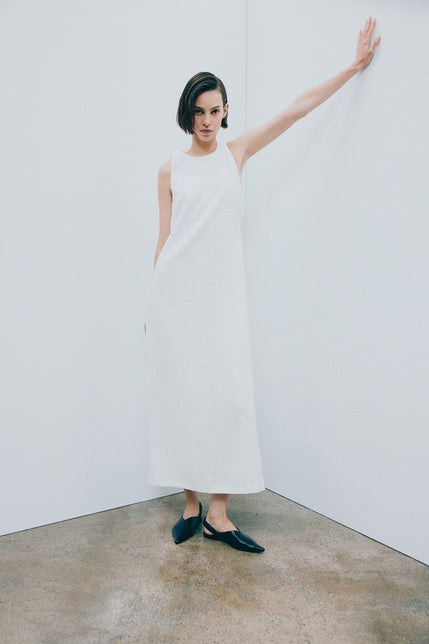 Thilda Linen Maxi Dress White 