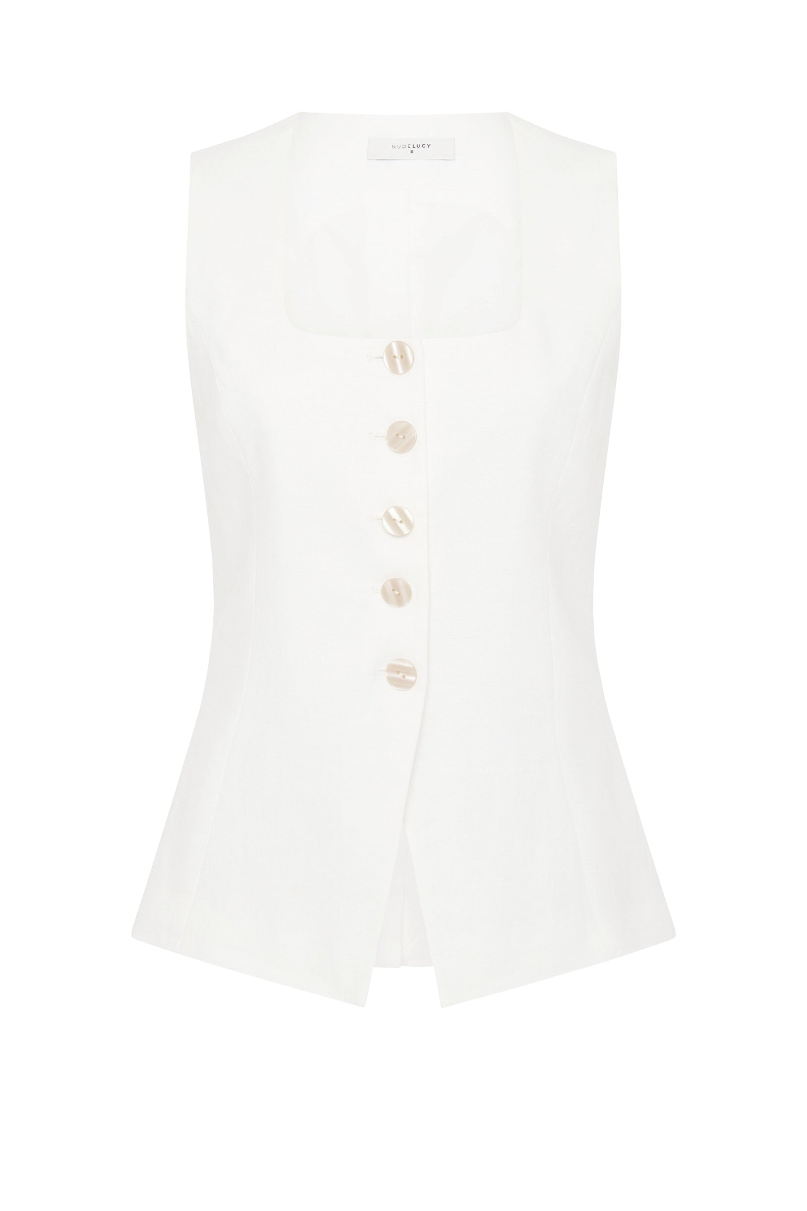 Clio Linen Vest White 