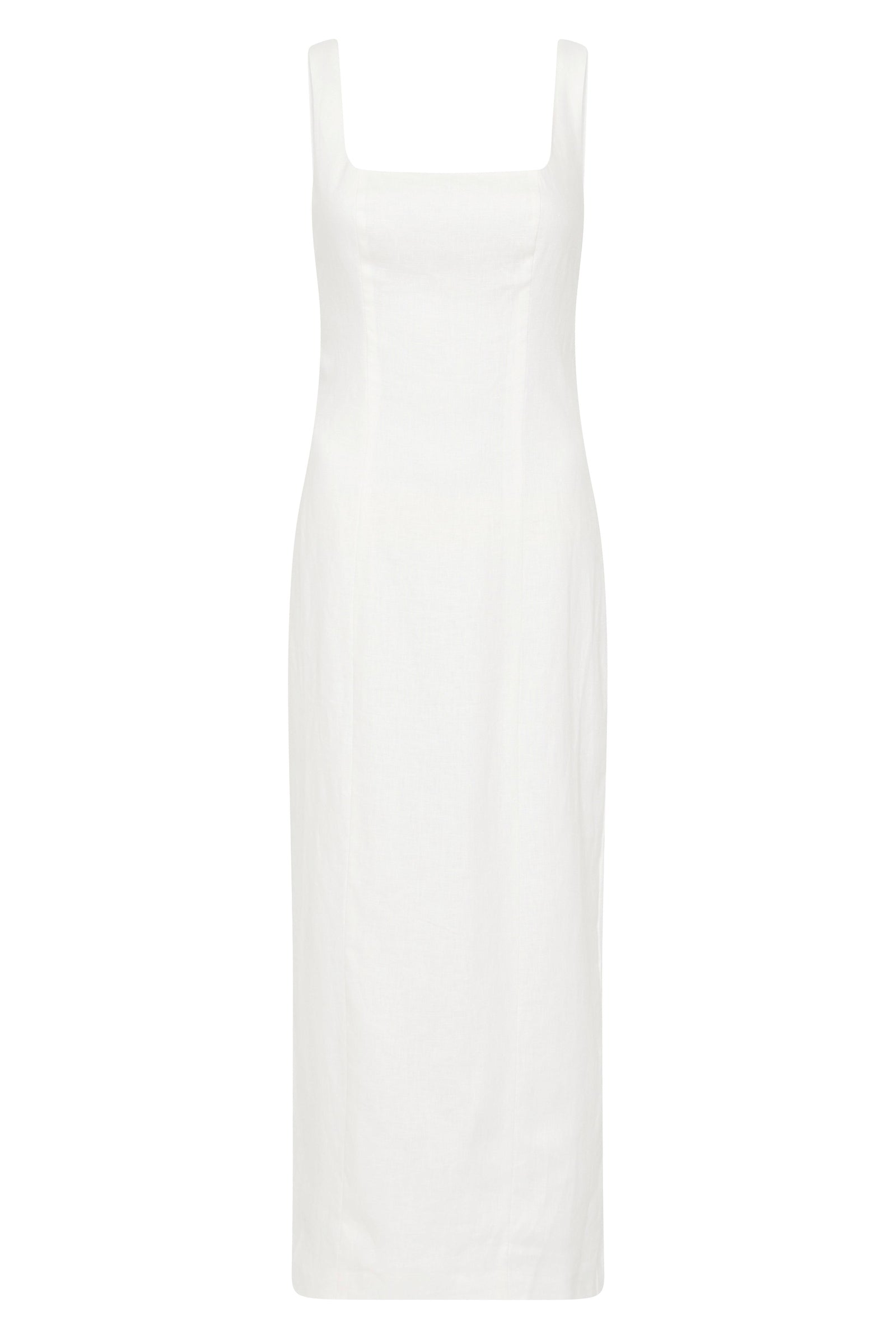 Monroe Linen Midi Dress White 