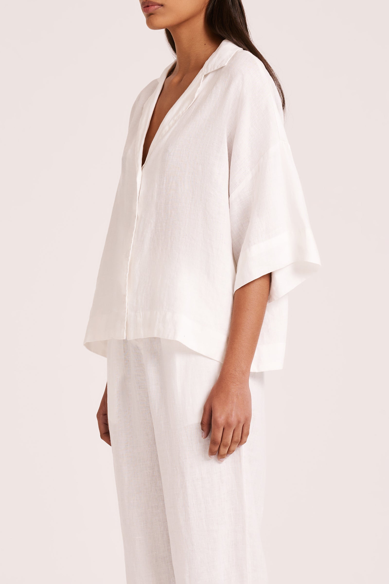 Lounge Linen Shirt White 