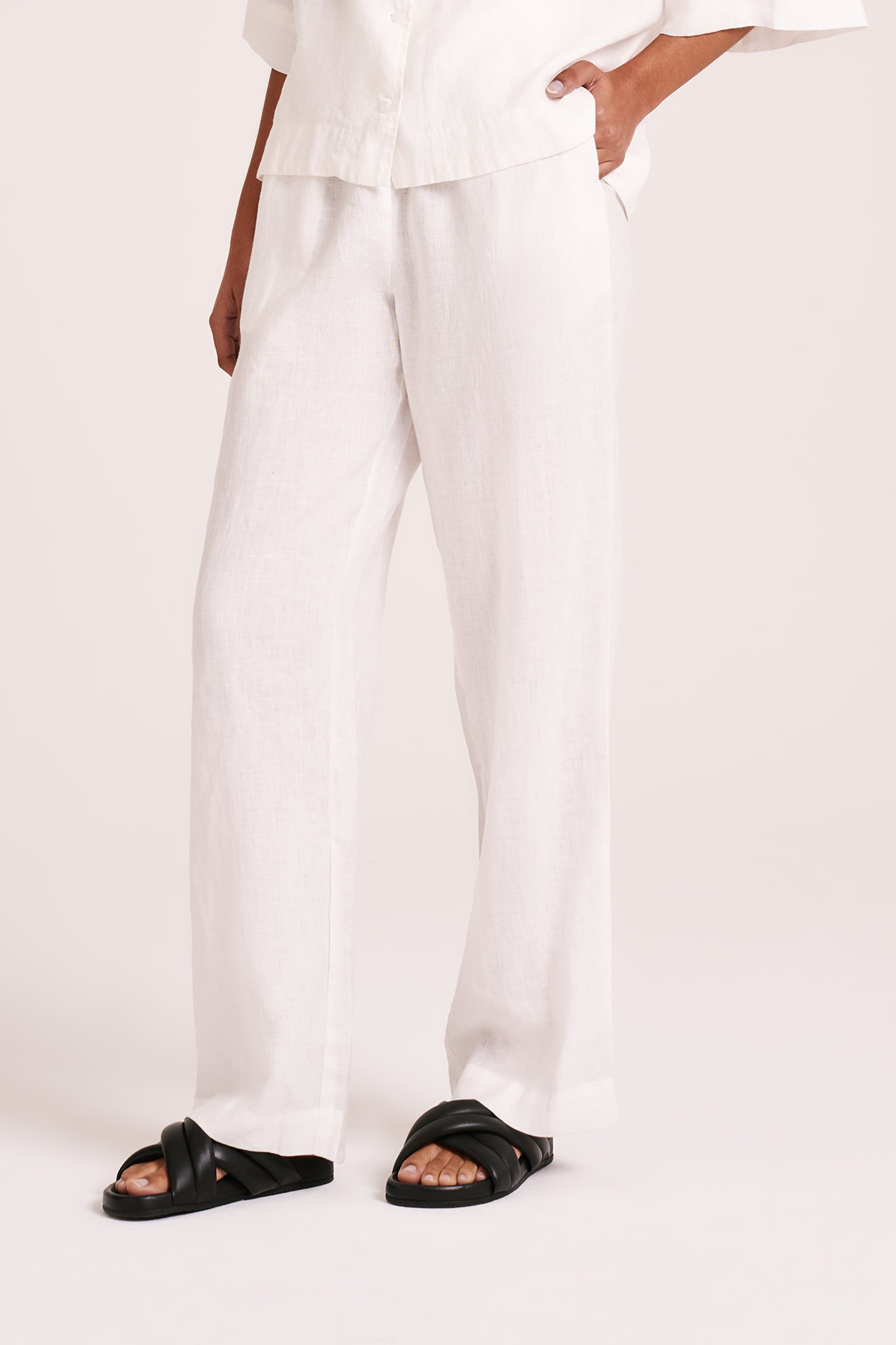 Lounge Linen Pant White 