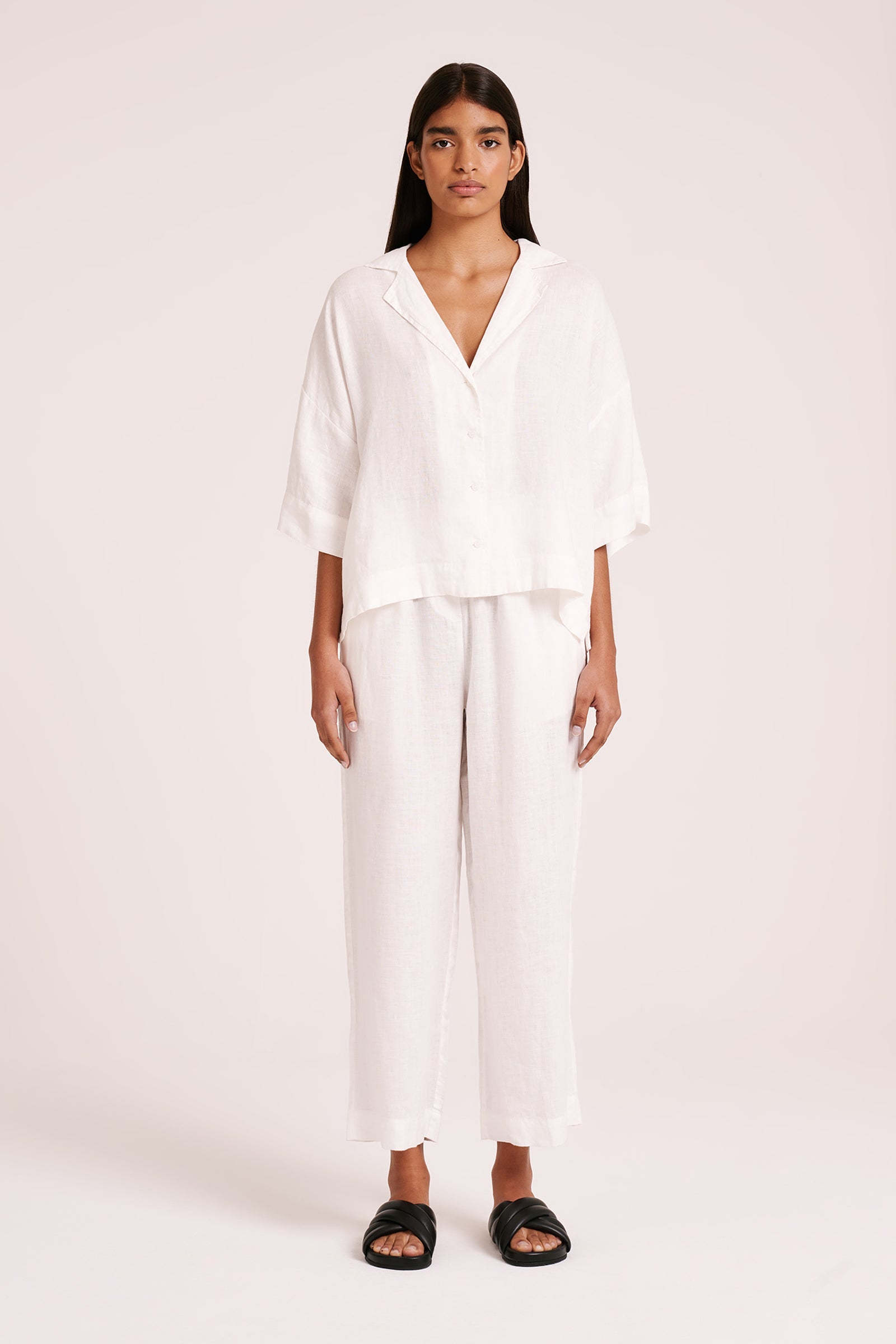 Lounge Linen Shirt White 