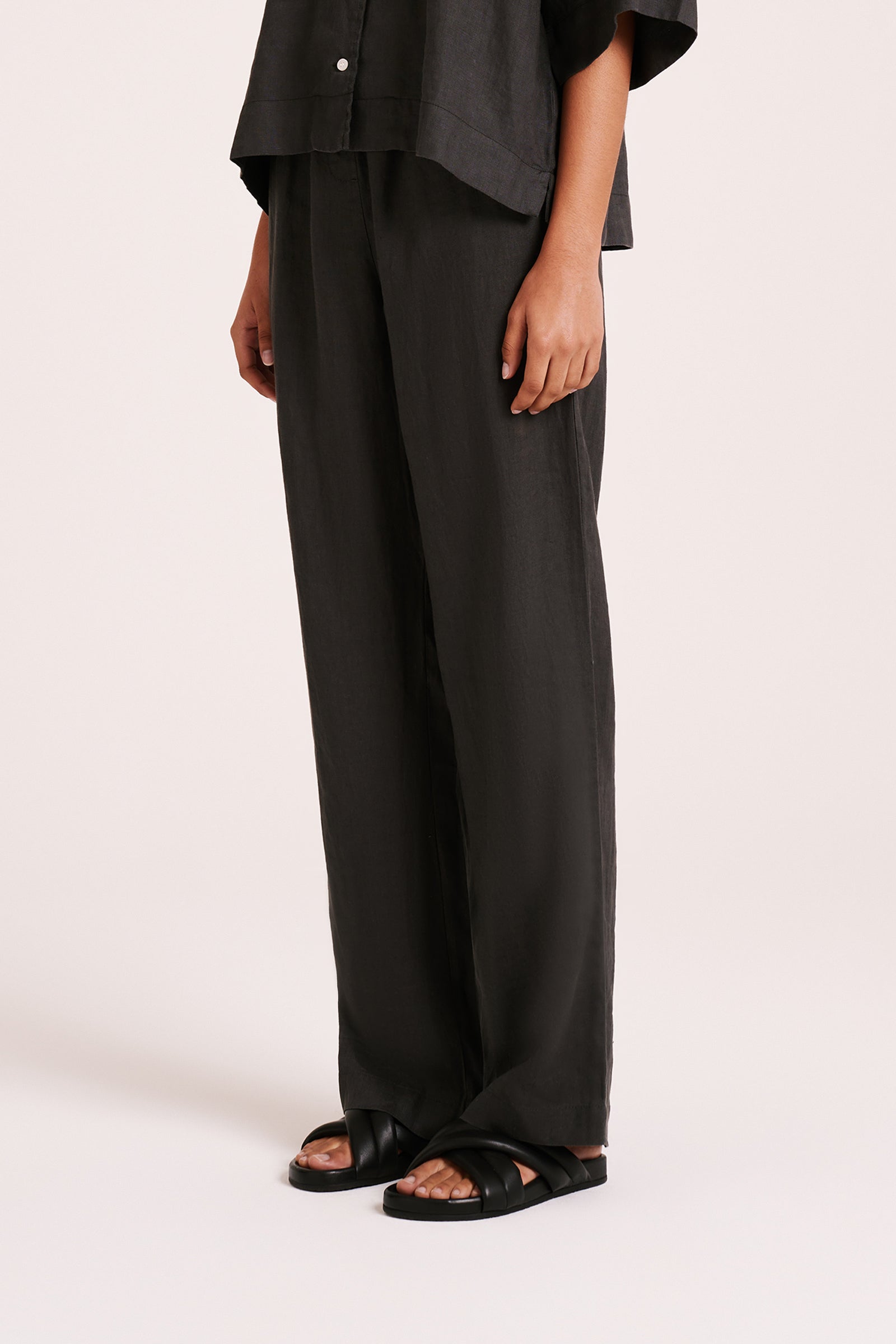 Lounge Linen Pant Coal 