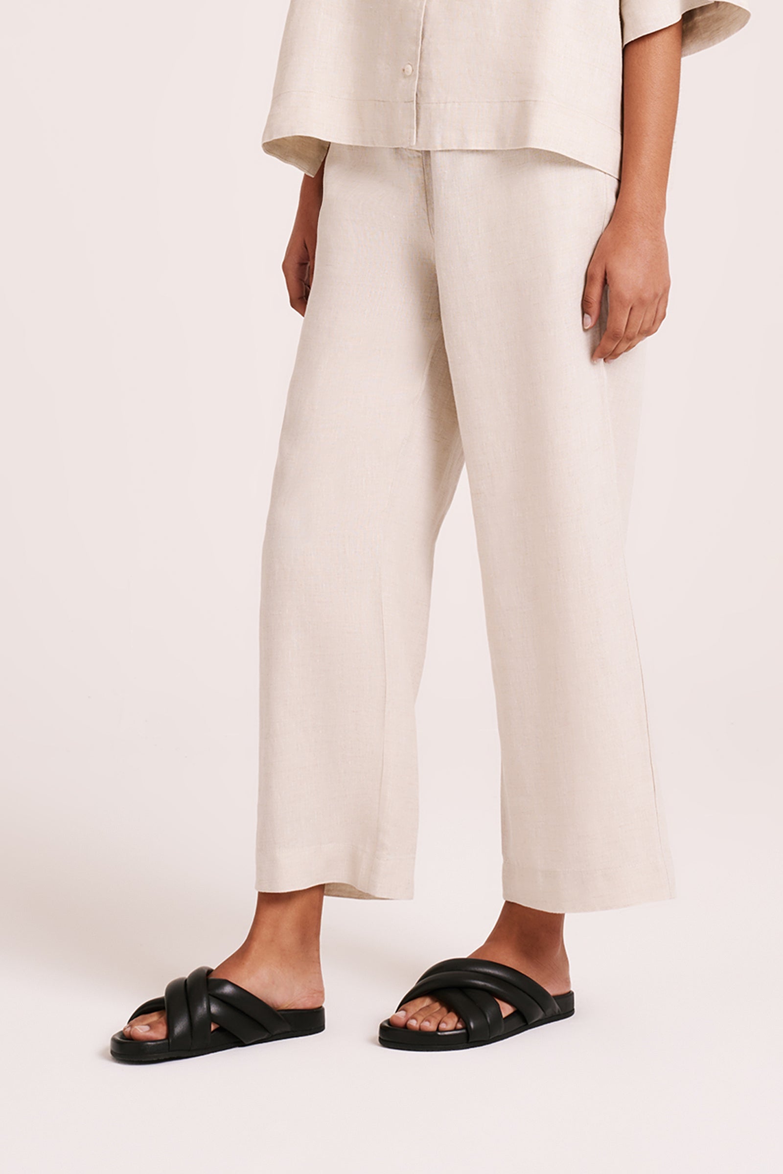 Lounge Linen Crop Pant Natural 