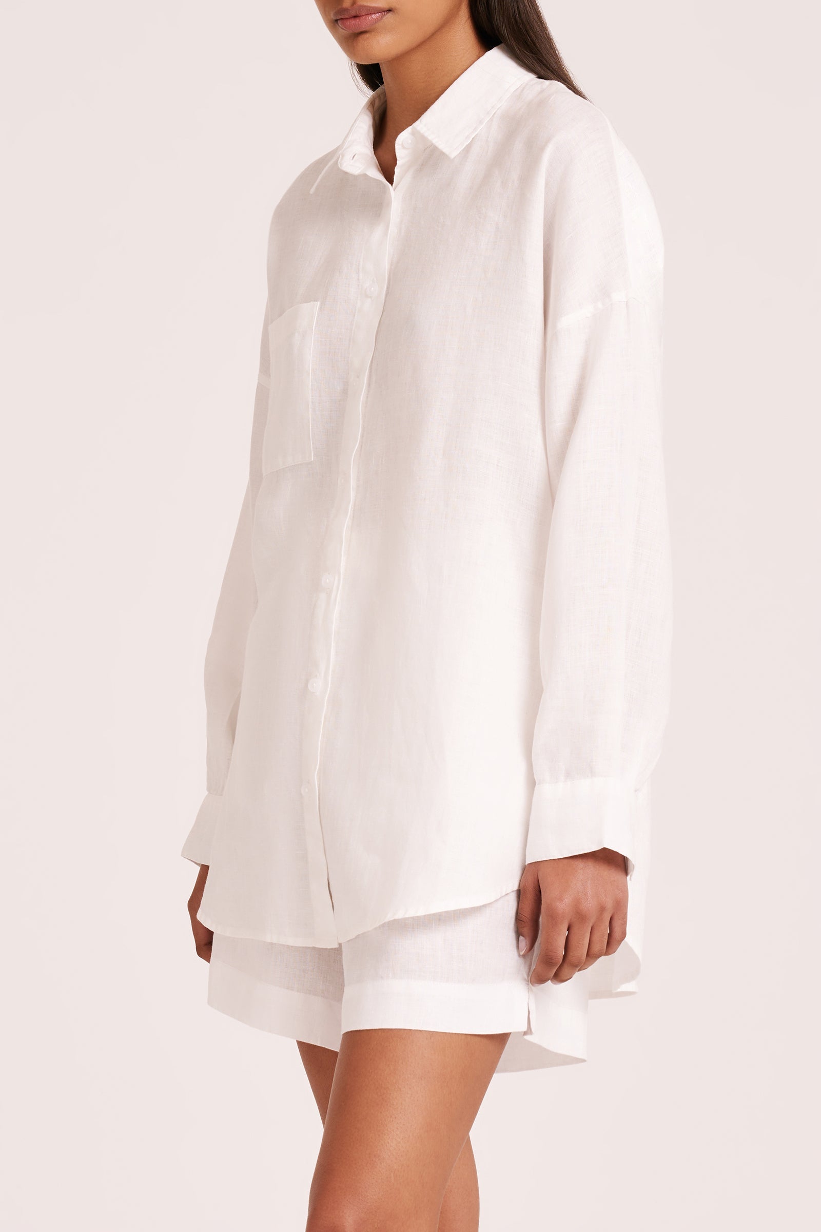 Lounge Heritage Linen Shirt White 