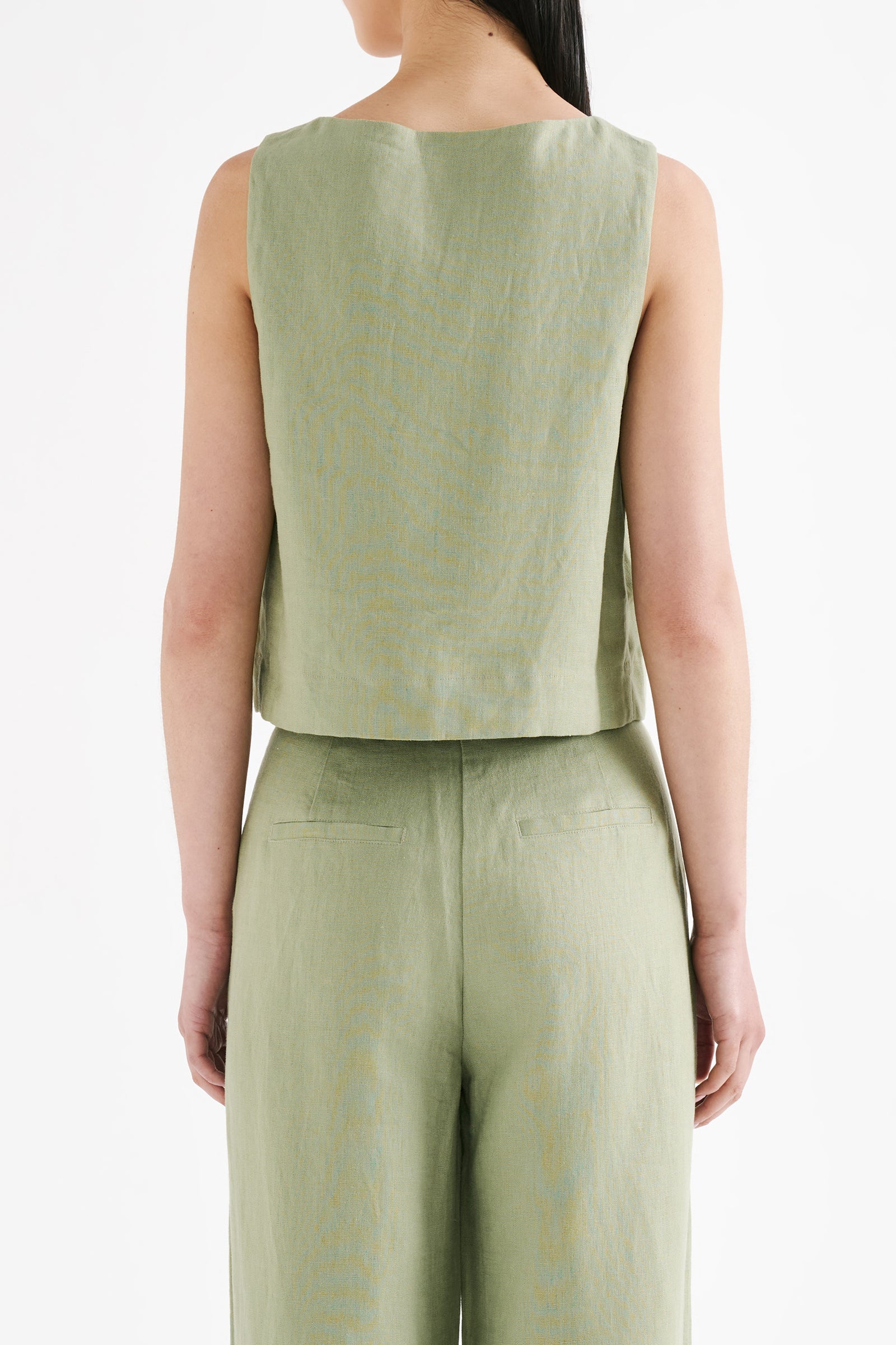 Thilda Linen Top Sage 