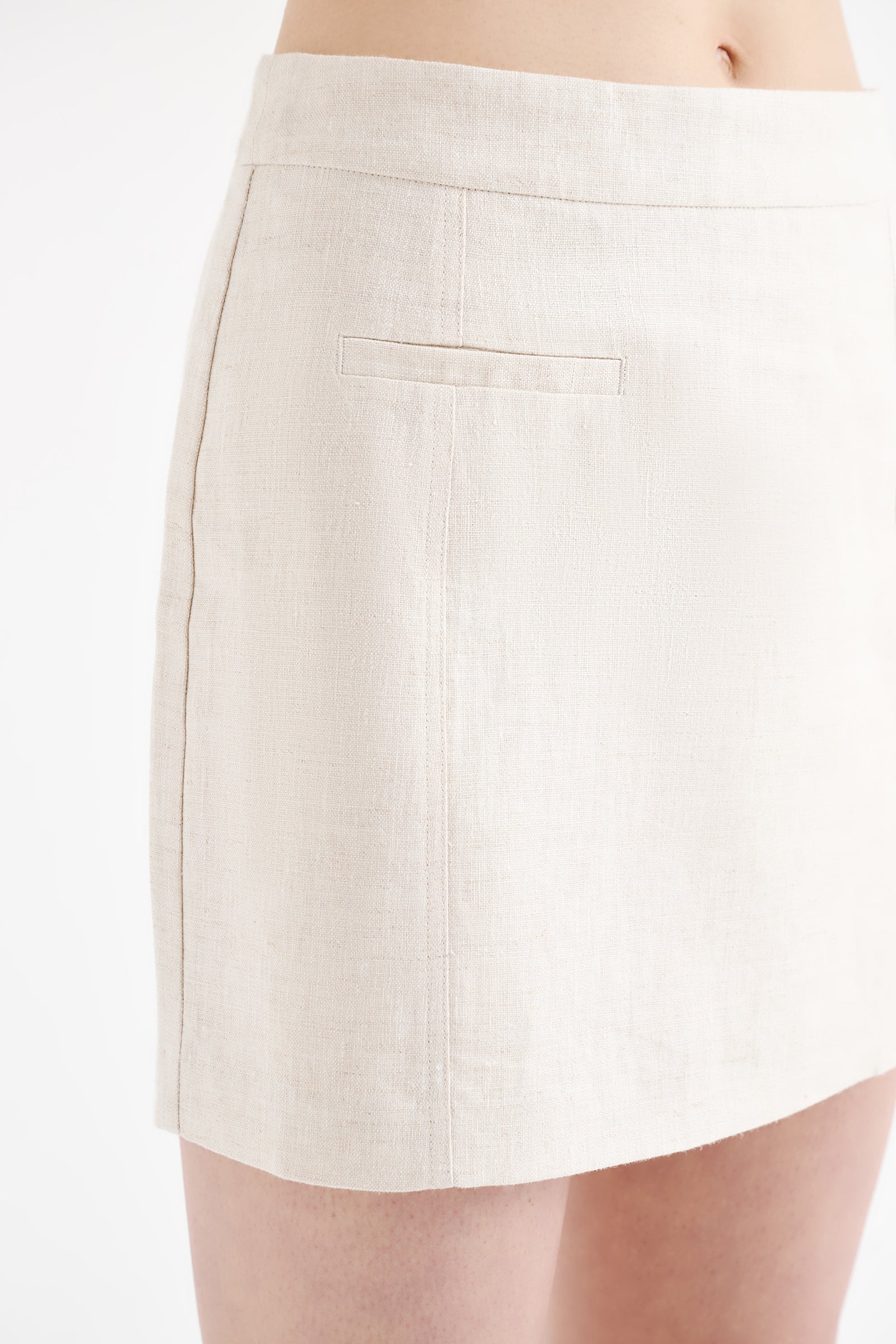 Clio Linen Mini Skirt Natural 