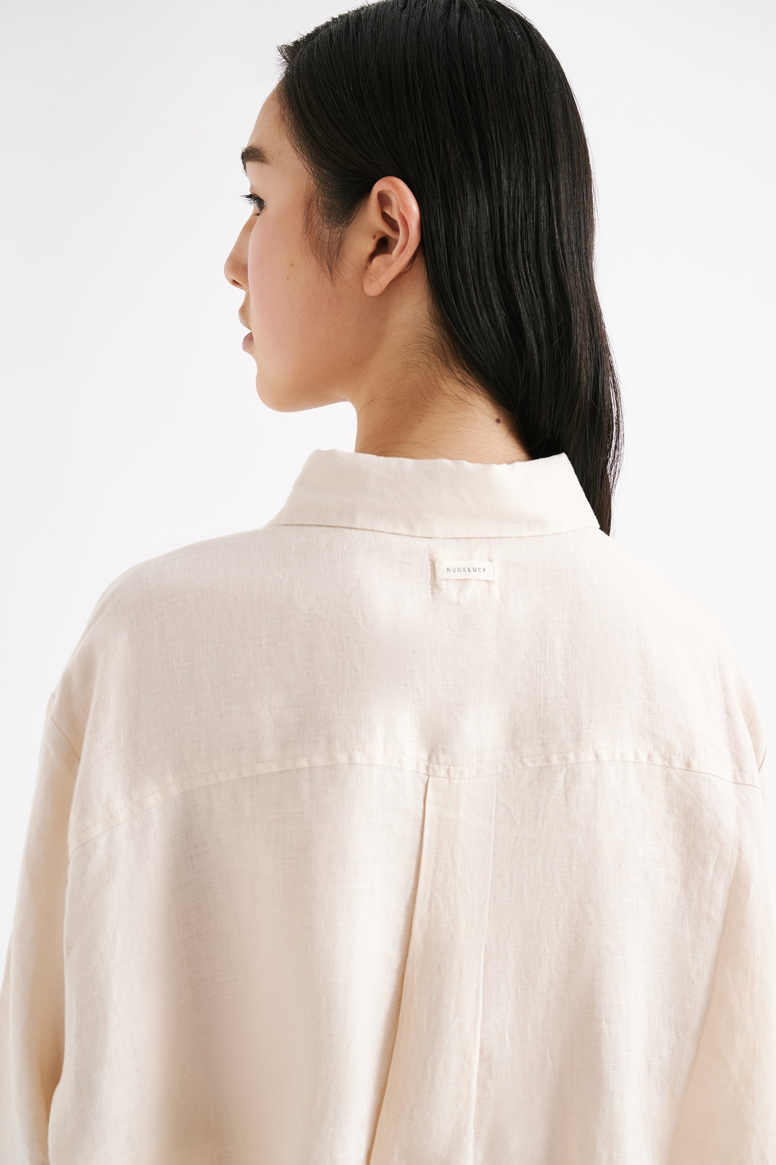 Lounge Linen Longline Shirt Pannacotta 