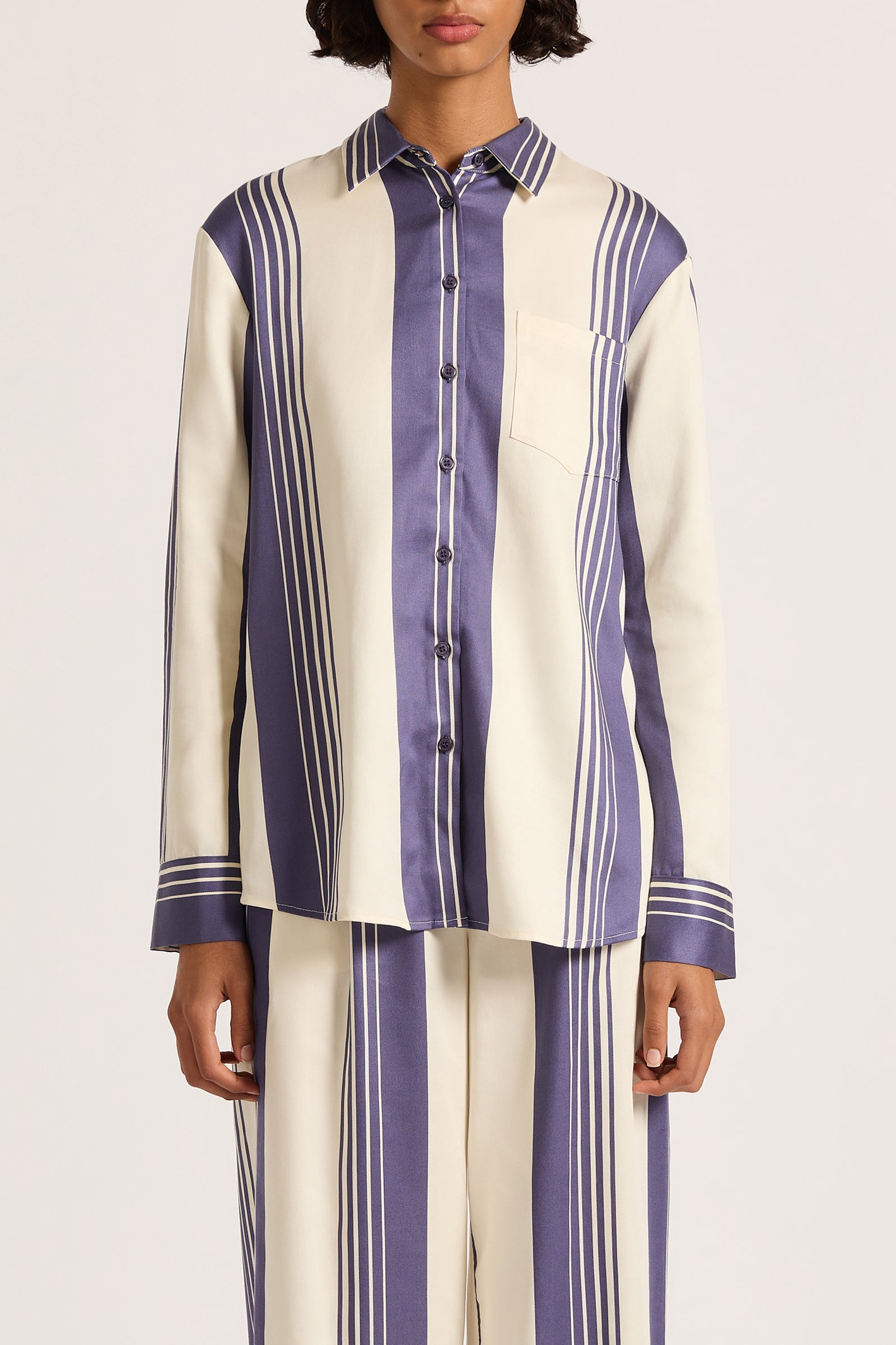 Albion Tencel Shirt Storm Stripe 