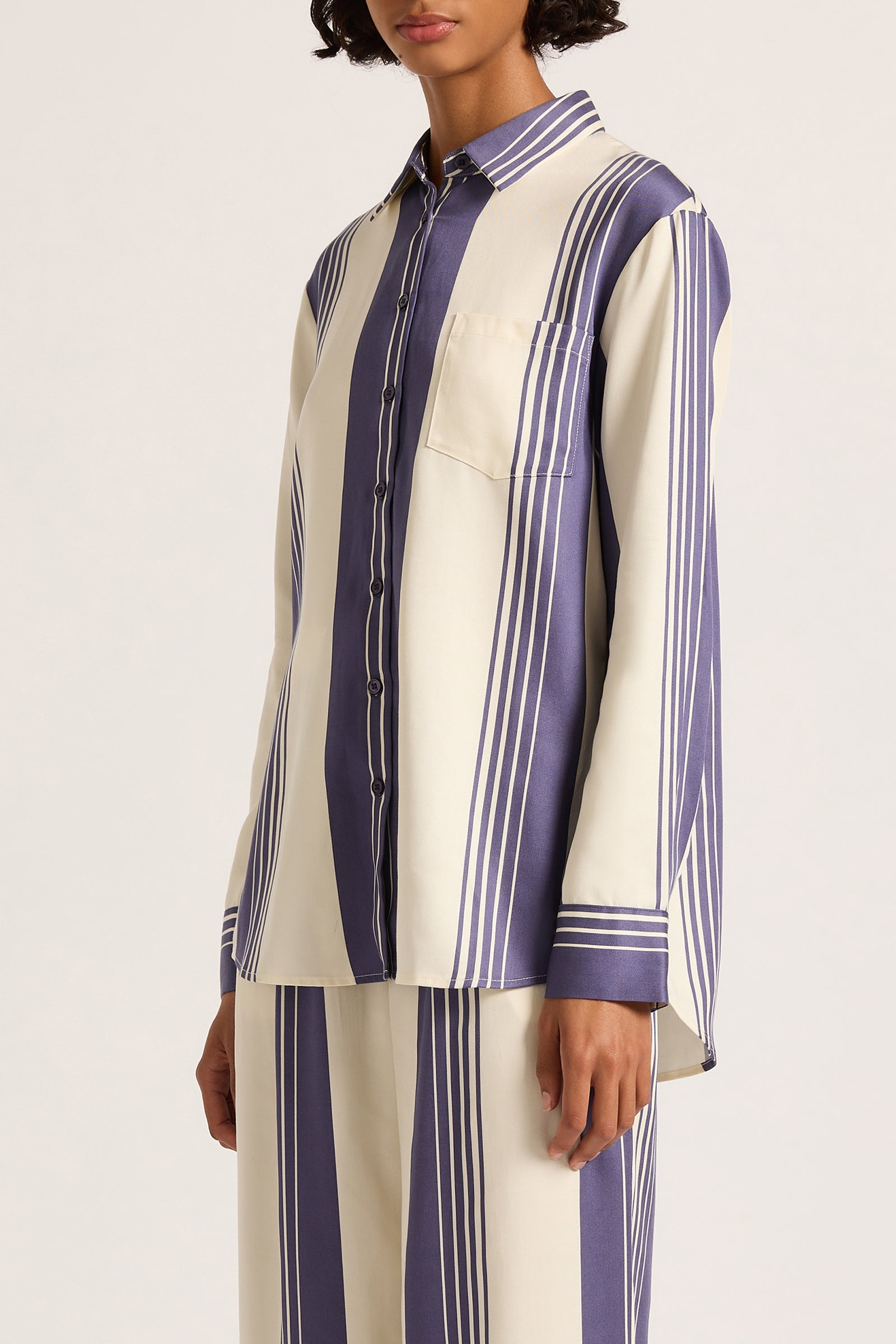 Albion Tencel Shirt Storm Stripe 