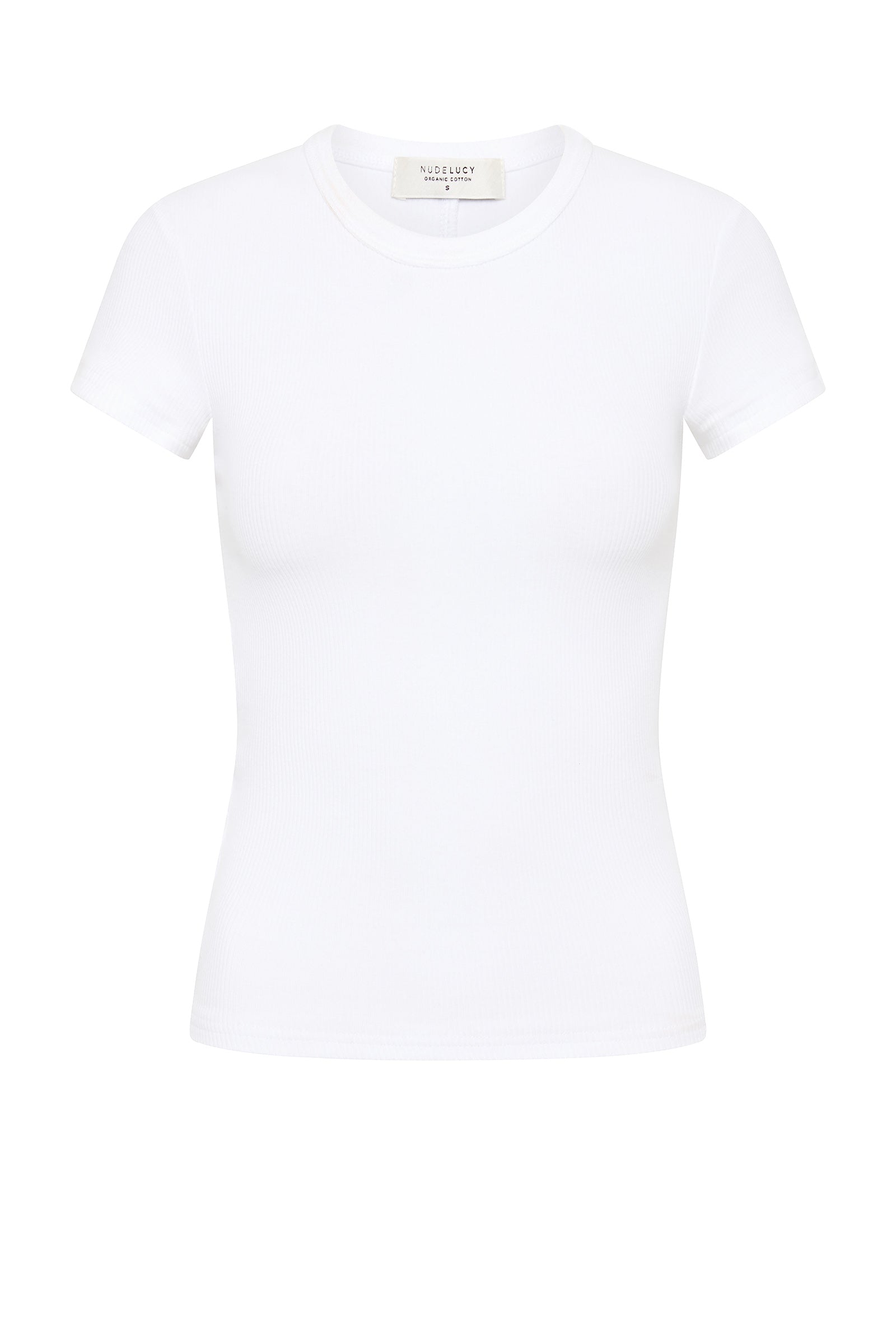 Organic Rib Ss Tee White 