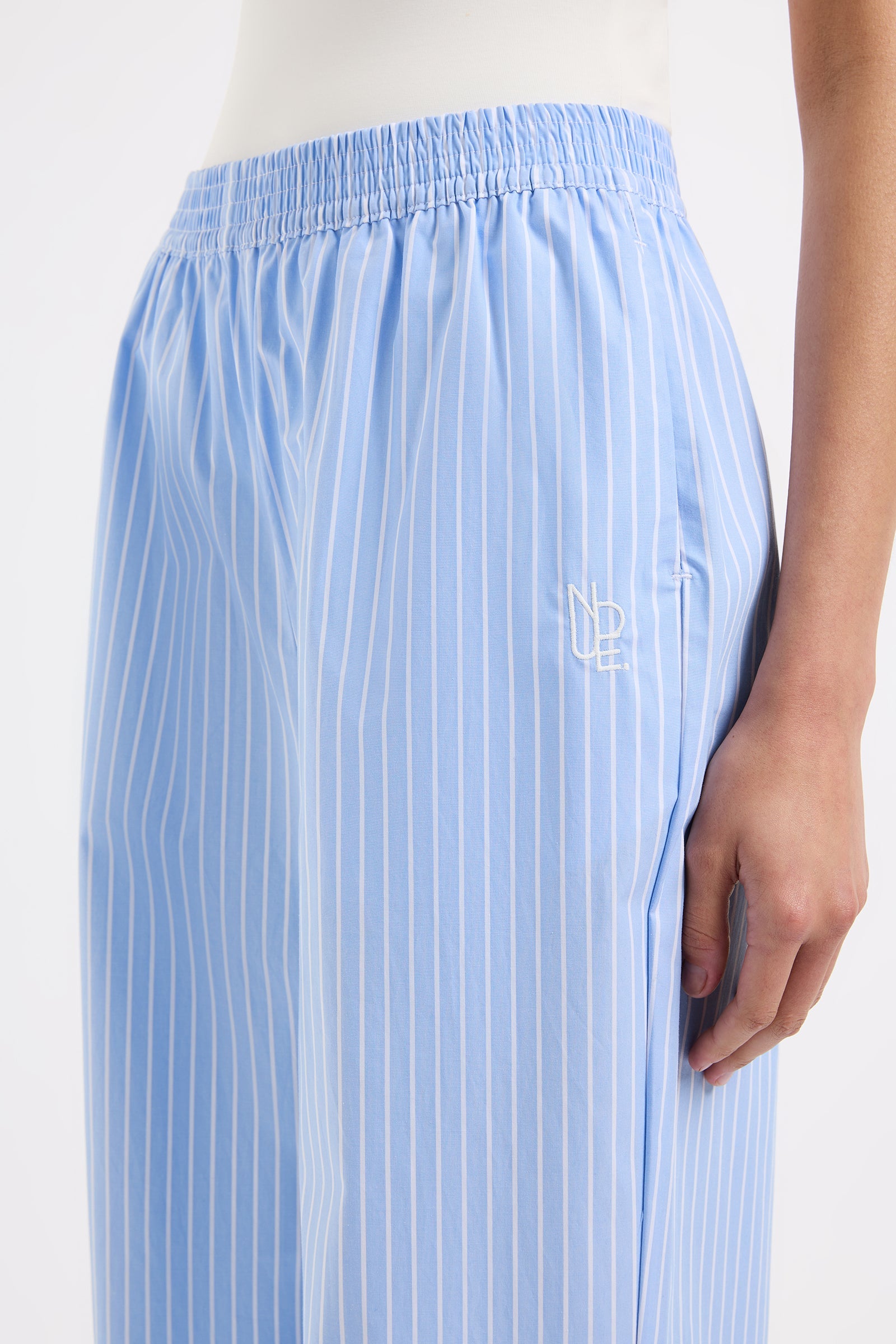 Organic Poplin Pant Blue Stripe 