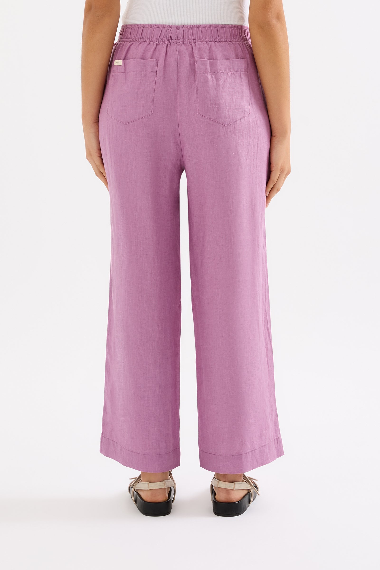 Lounge Linen Crop Pant Grape 