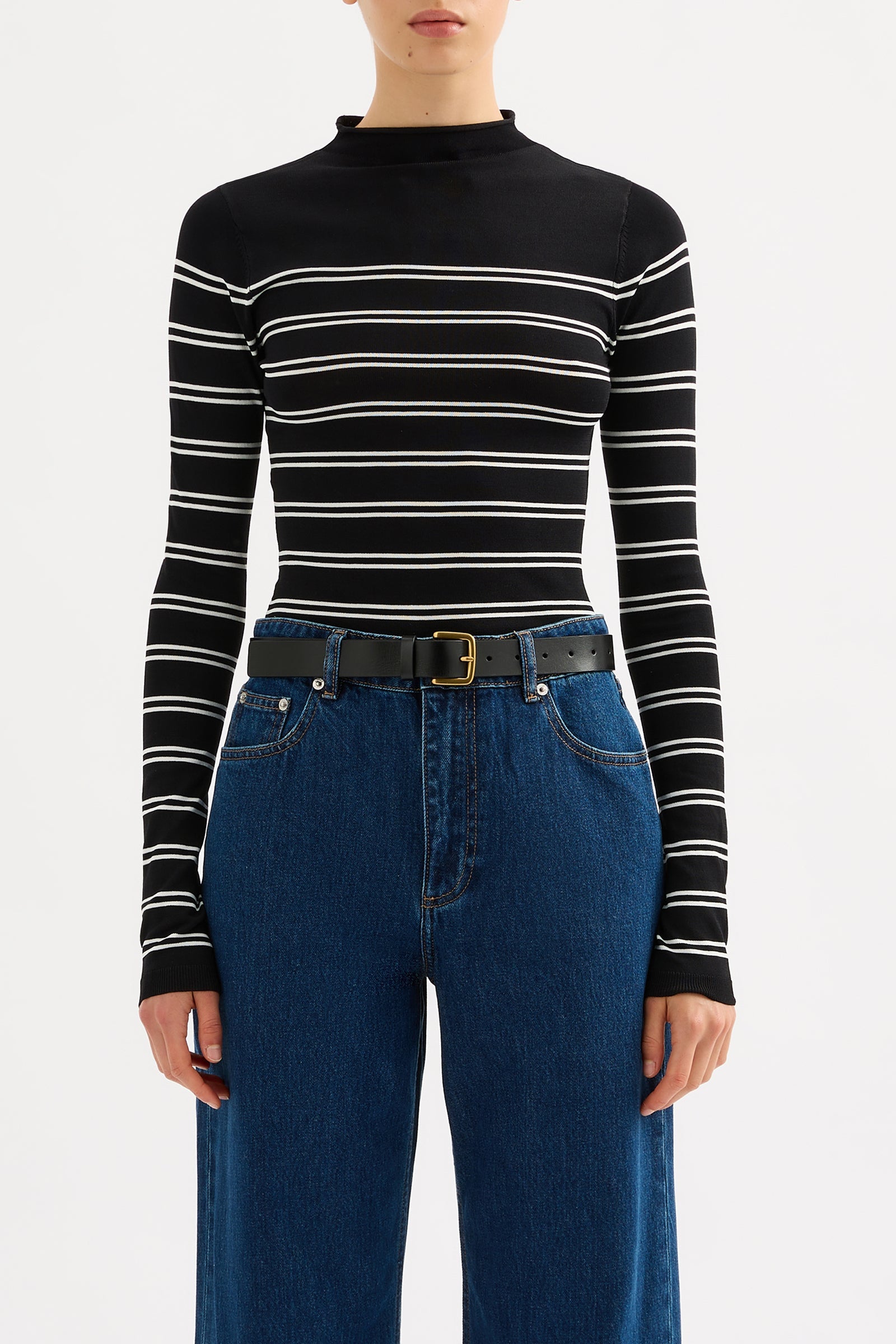 Tabi Sheer Knit Black Stripe 