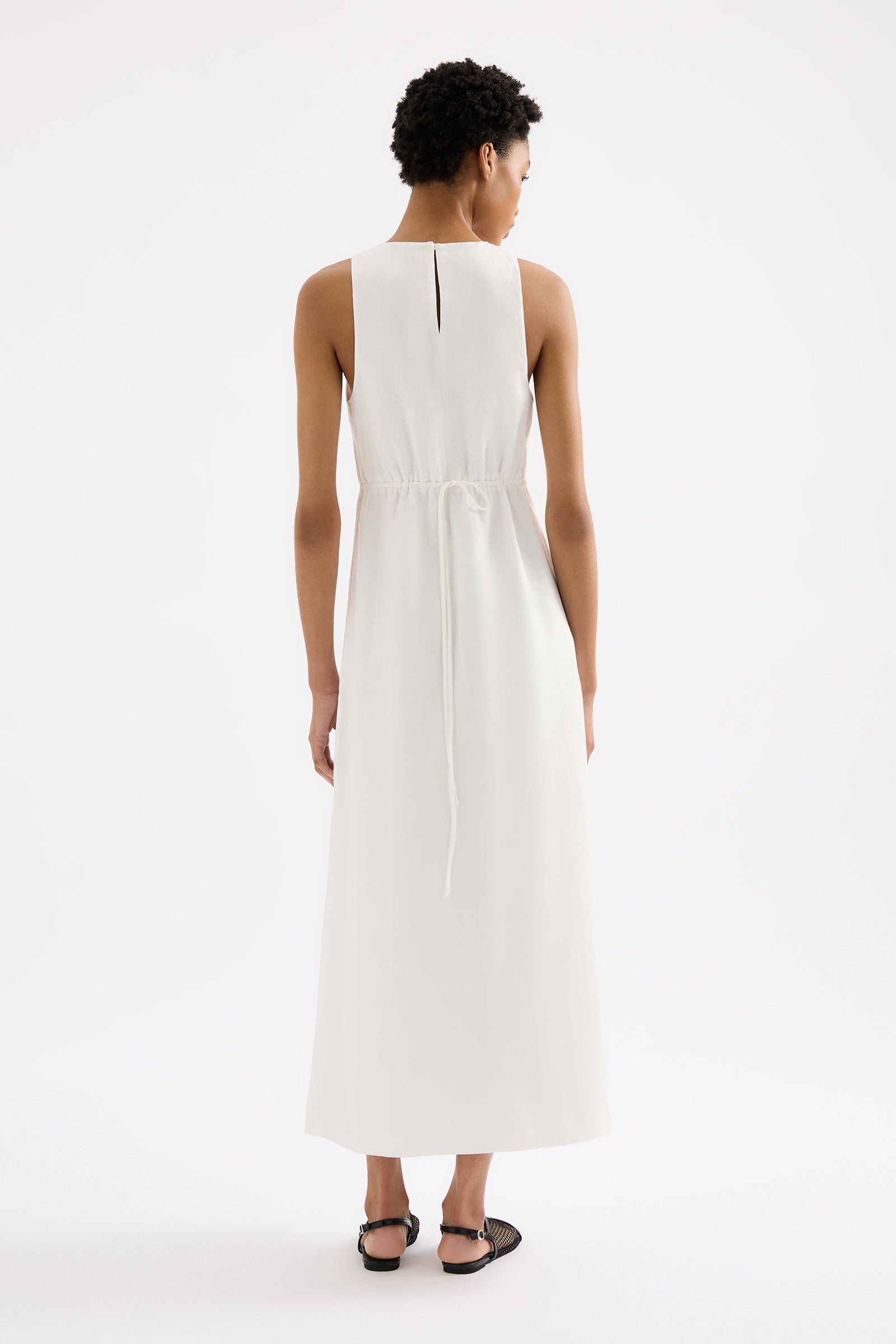 Thilda Linen Maxi Dress White 