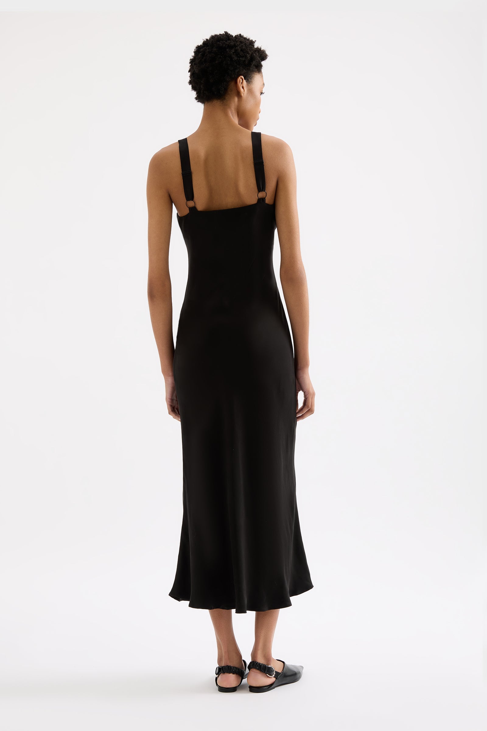 Ren Cupro Slip Dress Black 