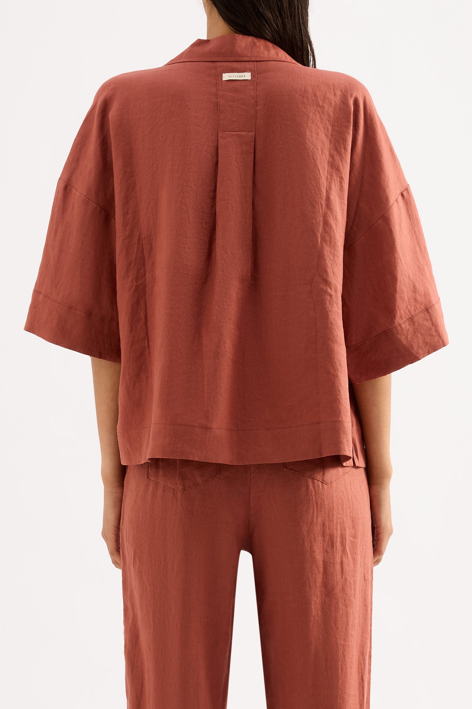 Lounge Linen Shirt Rust 