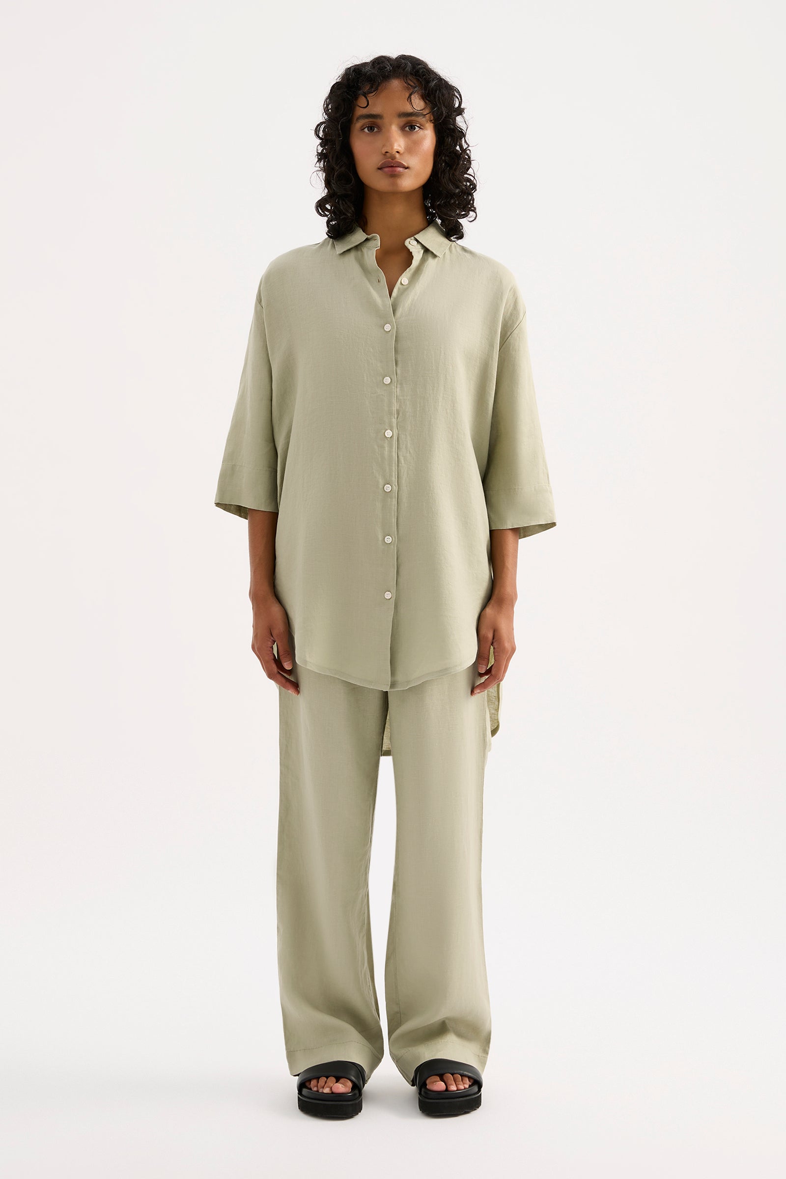 Lounge Linen Pant Olive 