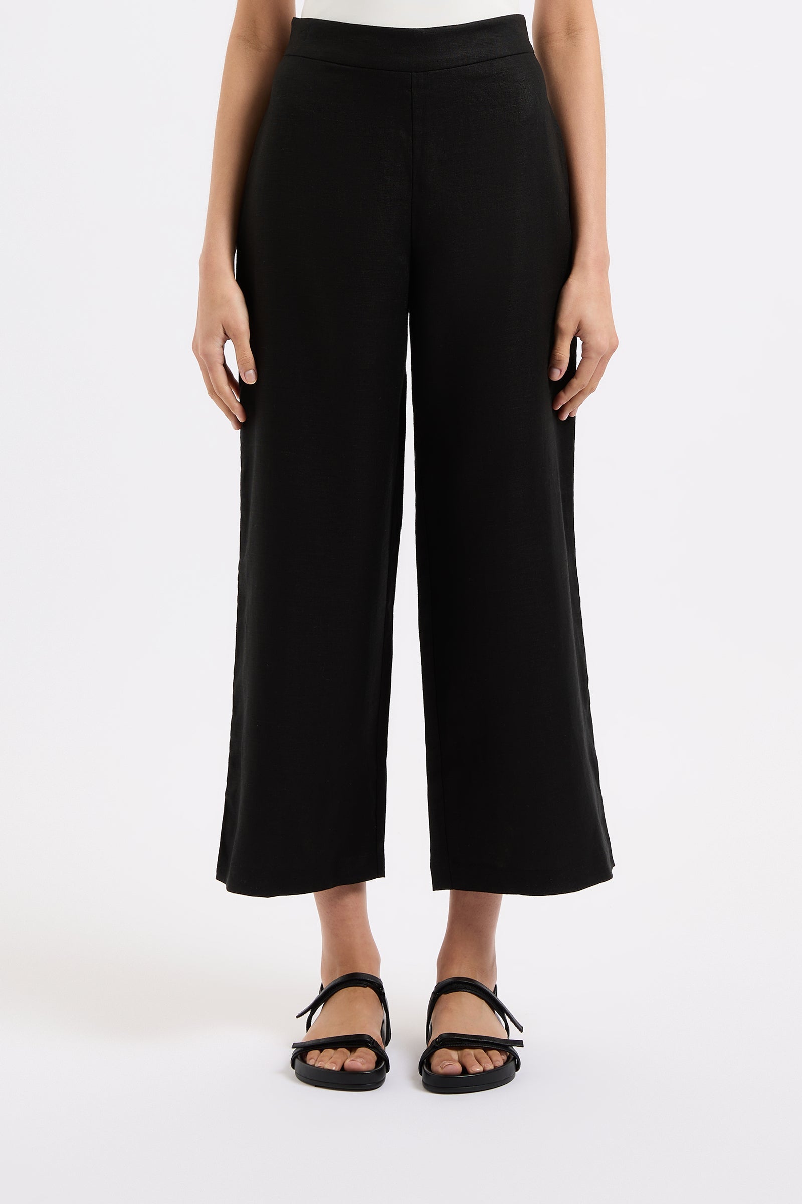 Thilda Linen Culotte Black 