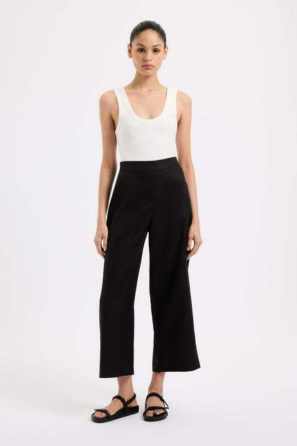 Thilda Linen Culotte Black 